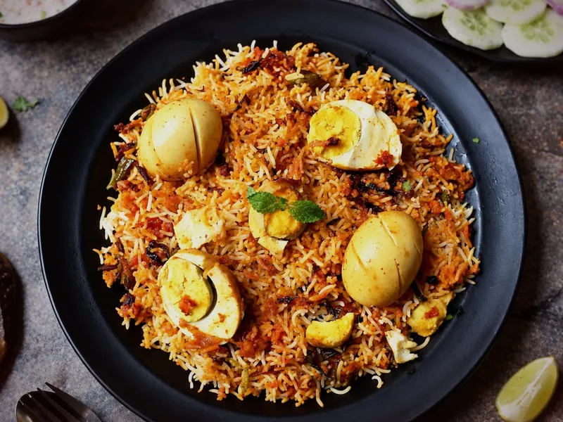 Andhra Egg Roast Biryani