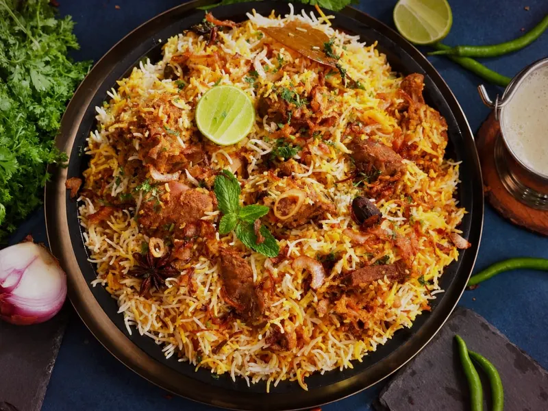 Andhra Mutton Fry-Piece Biryani