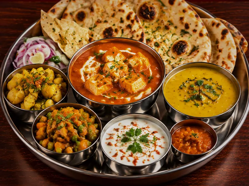 Classic Punjabi Dhaba Vegetarian Thali Set