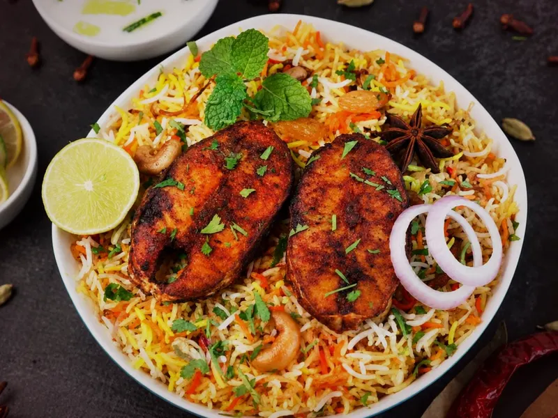 Pachi Mirchi Fish Biryani